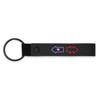 Arrows Direction Love Quarrel - Matte Pu Keyring - black - Front