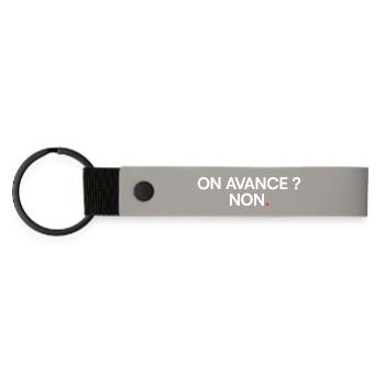 We move forward no humor meeting office - Matte Pu Keyring - light grey - Front