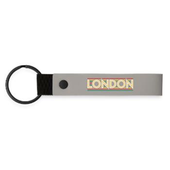 LONDON Néon Rétro sur Bandes Colorées - Porte-clés en PU mat - gris clair - Devant