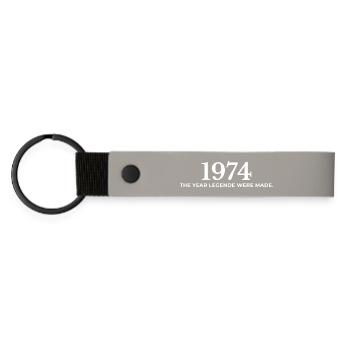 Legendärer Jahrgang 1984 Retro Look 1984 - Matte PU Schlüsselanhänger - Hellgrau - Vorne