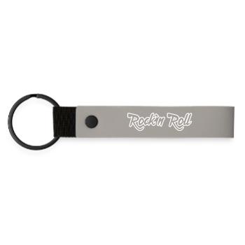 rock n roll guitarre heavy metal headbanger - Matte Pu Keyring - light grey - Front