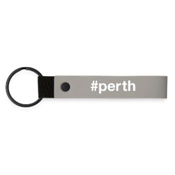 PERTH, Australia, Australia - Matte Pu Keyring - light grey - Front