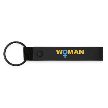 WOMAN - Matte Pu Keyring - black - Front