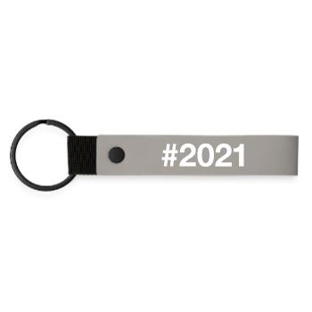 2021 Hashtag 5 Jahre 5. Geburtstag - Matte PU Schlüsselanhänger - Hellgrau - Vorne
