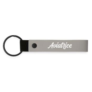 Aviatrice Pilote Avion Aviation Aéronef Vol - Porte-clés en PU mat - gris clair - Devant