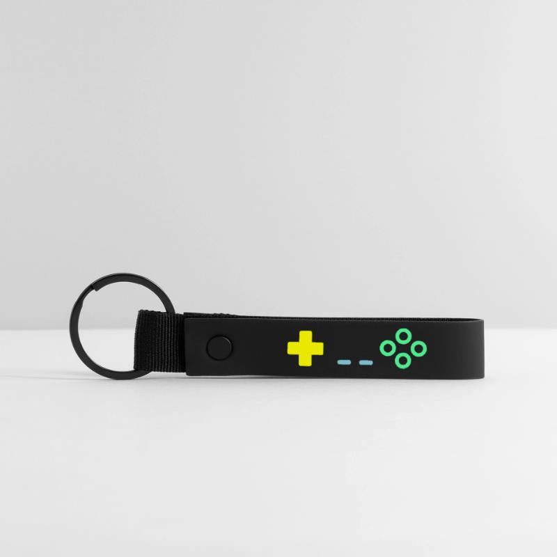 Gaming Controller Buttons Retro Vector Matte Pu Keyring