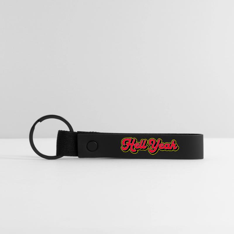Hell Yeah 3D Retro Script Matte Pu Keyring