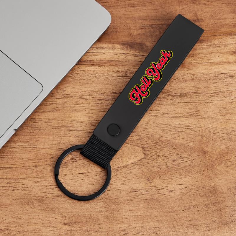 Hell Yeah 3D Retro Script Matte Pu Keyring