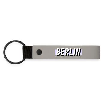 Berlin - Matte PU Schlüsselanhänger - Hellgrau - Vorne