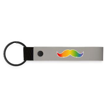 LGBT rainbow beard LGBT lgbtqi queer - Matte Pu Keyring - light grey - Front