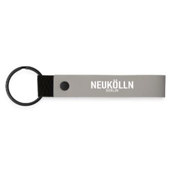 Neukölln - Berlin - Matte PU Schlüsselanhänger - Hellgrau - Vorne