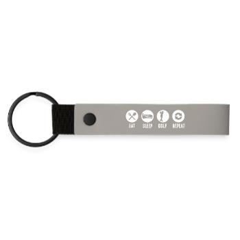 Eat Sleep Golf Repeat Daily Routine for Players - Matte Pu Keyring - light grey - Front