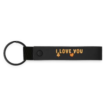 I Love You - Matte Pu Keyring - black - Front