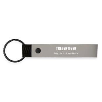 Tresentiger. Lässig. Lallend. Leicht entflammbar. - Matte PU Schlüsselanhänger - Hellgrau - Vorne