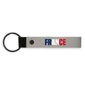 France - Porte-clés en PU mat - gris clair - Devant
