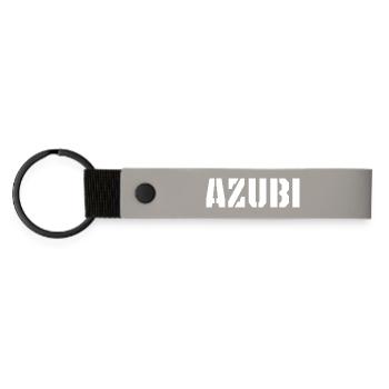 Azubi Tshirt Azubi Cap - Matte PU Schlüsselanhänger - Hellgrau - Vorne