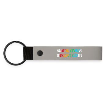 Game Over Insert Coin (foncé) - Porte-clés en PU mat - gris clair - Devant