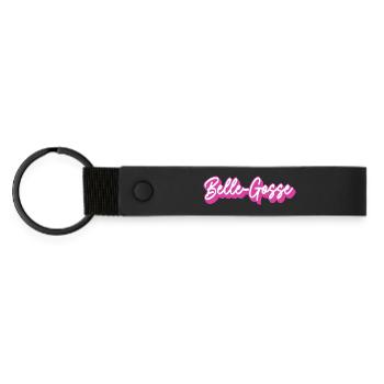 Schönes Kinderskript Pink - Matte PU Schlüsselanhänger - Schwarz - Vorne
