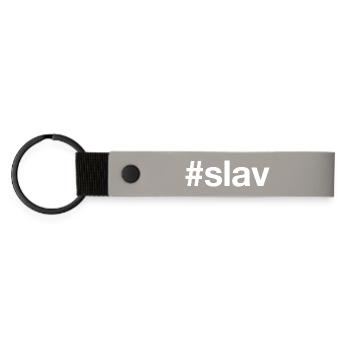 SLAV Hashtag - Matte PU Schlüsselanhänger - Hellgrau - Vorne