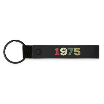 1975 Born 1975 - Matte Pu Keyring - black - Front