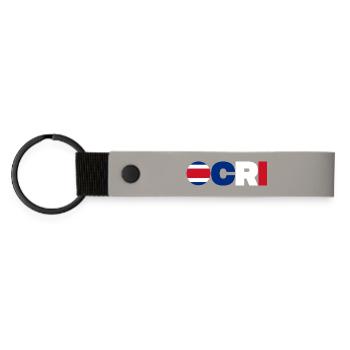 Costa Rica - Matte PU Schlüsselanhänger - Hellgrau - Vorne