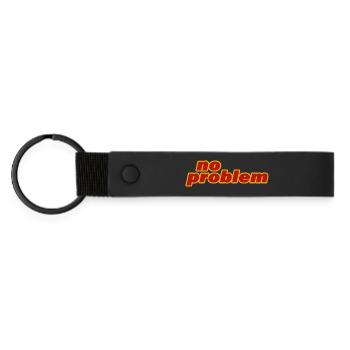 no problem - Matte Pu Keyring - black - Front