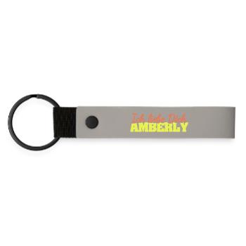 Liebe Amberly - Matte PU Schlüsselanhänger - Hellgrau - Vorne
