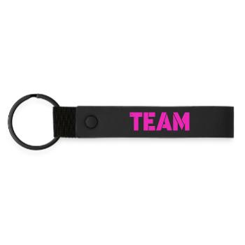 team_1 - Porte-clés en PU mat - noir - Devant