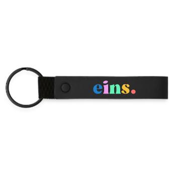 Cadeau du premier anniversaire : Un bébé - Porte-clés en PU mat - noir - Devant