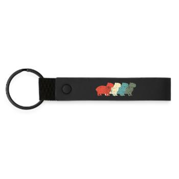 Capybara Rétro Vintage - Porte-clés en PU mat - noir - Devant