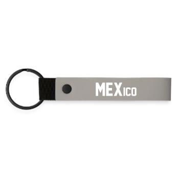 Mexiko - Matte PU Schlüsselanhänger - Hellgrau - Vorne
