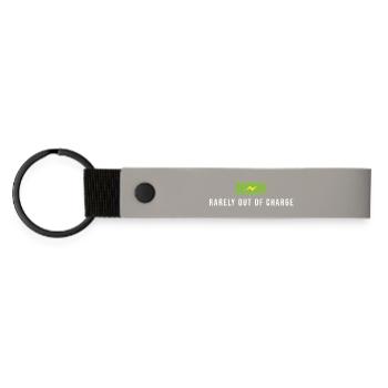 Rarely out off charge e bike akku e-auto spruch - Matte Pu Keyring - light grey - Front