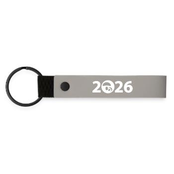 Mushroom picking 2026, mushrooms 2026, mycology 2026 - Matte Pu Keyring - light grey - Front