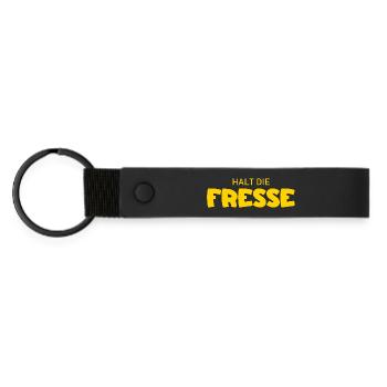 Shut Up - Cool Saying - Matte Pu Keyring - black - Front