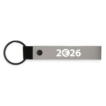Euro 2026, Billionaire, Millionaire, Profit - Matte Pu Keyring - light grey - Front