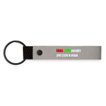 Vert gauche, sale et fier de ça. - Porte-clés en PU mat - gris clair - Devant