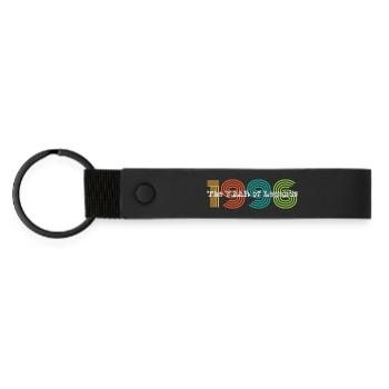 Vintage 1996 30th Birthday - Matte Pu Keyring - black - Front