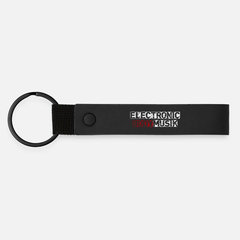 Electronic body music - Matte Pu Keyring - black