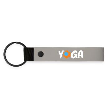 Fleur de Yoga Namaste om Fan Méditation Printemps - Porte-clés en PU mat - gris clair - Devant