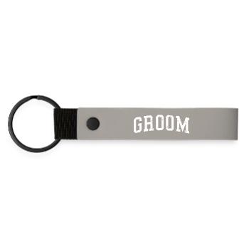 Groom Cool Matching Couple Wedding Party Marriage - Matte Pu Keyring - light grey - Front