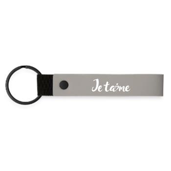 I love you - Matte Pu Keyring - light grey - Front