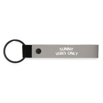 Sunny vibes only - Matte Pu Keyring - light grey - Front