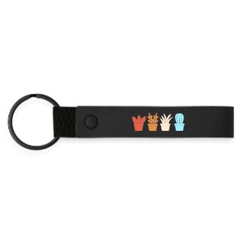 Cactus Plant Cacti - Matte Pu Keyring - black - Front