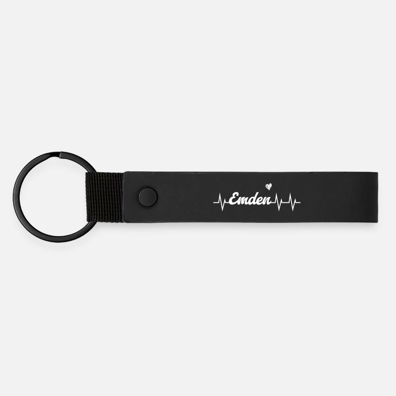 Heartbeat Emden - Matte Pu Keyring - black