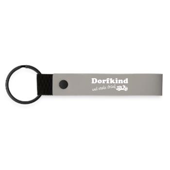 Village child - and proud of it - Matte Pu Keyring - light grey - Front