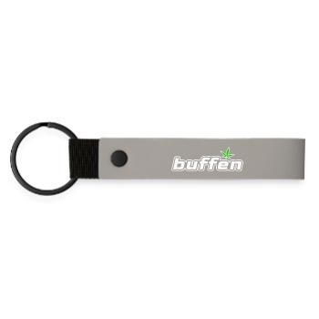 Buffen - Matte PU Schlüsselanhänger - Hellgrau - Vorne