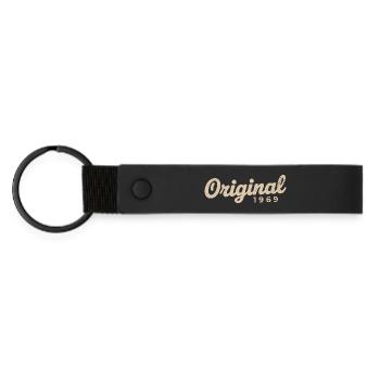 1969 Birthday Gift | Born in 1969 - Matte Pu Keyring - black - Front