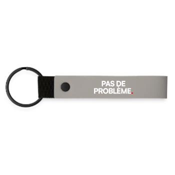 Pas de problème - Porte-clés en PU mat - gris clair - Devant