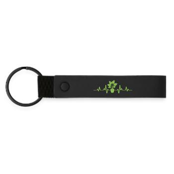 Gardener heartbeat garden gardening gardening - Matte Pu Keyring - black - Front