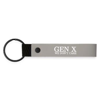 gen x we don't care gen x - Matte PU Schlüsselanhänger - Hellgrau - Vorne